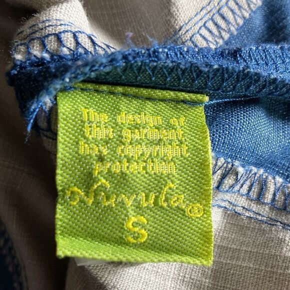 NUVULA Costume Style Mini Dress Blue & Cream Marked Size S Fits XS -Los Angeles - Picture 7 of 11